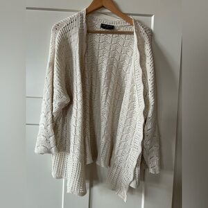 Lane Bryant Cream Knit Cardigan